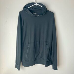 Quince Flowknit Performance Hoodie Mens L Black Pullover Sweater Recycled Eco